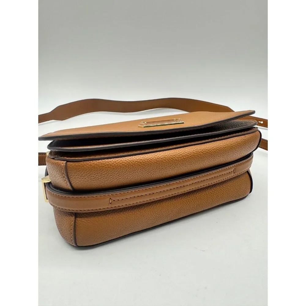 KATE SPADE NY Liv pebbled leather flap crossbody - Cavern Clay /Tan